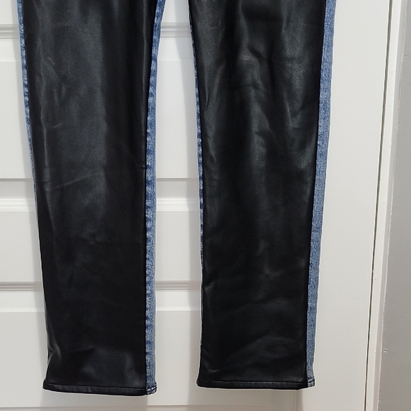 REVOLVE JONATHAN SIMKHAI STANDARD The River faux leather straight leg jeans - Picture 5 of 14